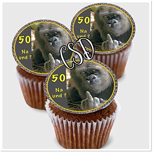 CSD Muffinaufleger 50. Geburtstag M1, Premium Esspapier Oblaten, Geburtstag