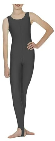 R&N FASHIONS - Justaucorps brillant sans manches pour fille - Justaucorps de danse longue pour ballet, gymnastique - Extensible en nylon élasthanne, Noir , 13 ans