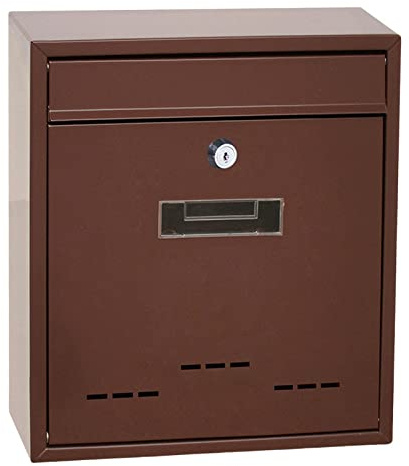 Buzón de Montaje en Pared Grande, con Cerradura, buzón de Hierro, Gran Capacidad, buzón de, buzón de para Puerta Delantera, Puerta, Marrón