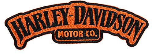Harley-Davidson 6 in. Embroidered Haunted Harley Emblem Sew-On Patch - Orange