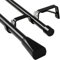 Eson Casa Barra de cortina doble extensible de 210 a 300 cm, diámetro de 16/19 mm, con topes decorativos para cortinas con ojales, barra de ventana ajustable para salón, color negro