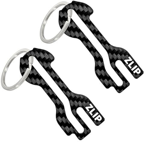 ZLIP® and Slide | kundvagnslösare kol med nyckelring | kundvagnslösning för alla kundvagnar | öppnar frontlastnings- och sidofack | kundvagnschip | kol, 2xSvart, 65mm x 25mm x 1mm