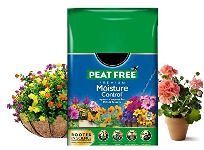 Moisture Control Compost For Pots & Baskets Peat Free Premium Potting Soil 10L