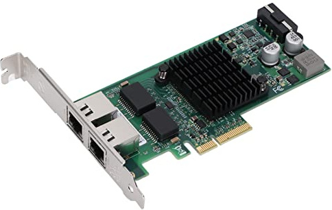 Bewinner 82576 Tarjeta De Red Gigabit Ethernet PCI-E X4 De 10/100/1000 Mbps, Convertidor De Adaptador LAN RJ45 De Dos Puertos, Adaptador PCIE Ethernet con Unidad De CD