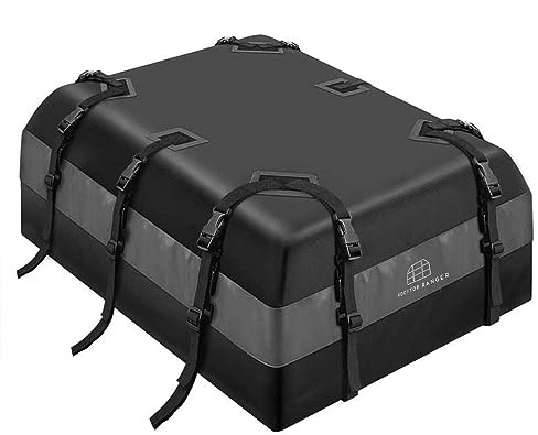 21 Cubic Feet Car Rooftop Soft Shell Cargo Carrier, 100% Waterproof - Car Storage for All Vehicle with/Without Racks - Attached Anti Slip Mat, Storage Bag, 6 Door Hooks and 6 Straps