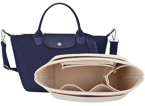 D.DUO Taschen-Organizer, Geldbörsen-Einsatz-Organizer für Longchamp Le Pliage Neo Umhängetasche (Beige, M,)