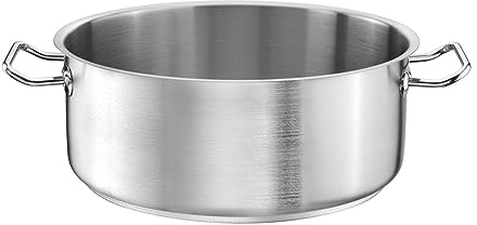 TOMGAST pentola bassa con diametro 36 cm | capacità 14 l, altezza 14 cm | acciaio inox | base tripla | per piano cottura e induzione | lavabile in lavastoviglie