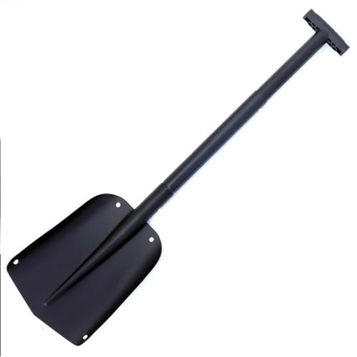 Schneeschaufel Teleskop-Klappschaufel Für EIS- Und Schneeräumung Tragbare Multifunktionale Bergsteigen-Schneeschaufel Outdoor-Werkzeuge, Aluminiumlegierung Schneeschieber (Color : Zwart)