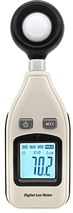 KOZWAY Digitaler Beleuchtungsstärke-Lichtmesser, Light Meter 20-20000 Lux Lumen Digital Light Meter USB Messgerät, Lichtmeter digitaler Beleuchtungszähler-Hand-Umgebungstemperatur-Messgerät