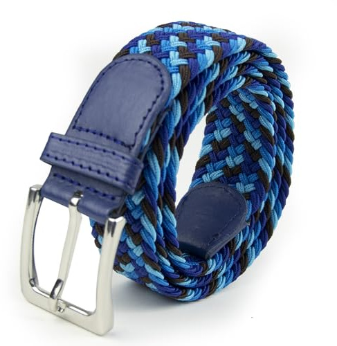 Glamexx24 Elastischer Gürtel Stoffgürtel Stretchgürtel: Unisex Geflochtener Dehnbarer Gürtel für Damen und Herren, Breite 3.5cm Länge 90cm bis 120cm