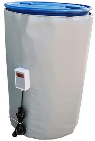 ZYLDDS Fassheizung, elektrischer Heizmantel für Ölfässer mit 55 Gallonen, einstellbare Temperatur von 0 bis 150 °C, wasserdichte Isoliermaterialien, für Ölfässer und Flüssigtanks,Grey