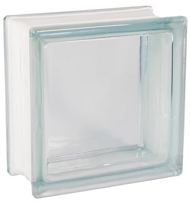 Basic Glasbaustein Vollsicht klar einseitig satiniert, 19 x 19 x 8 cm - 6 Stück