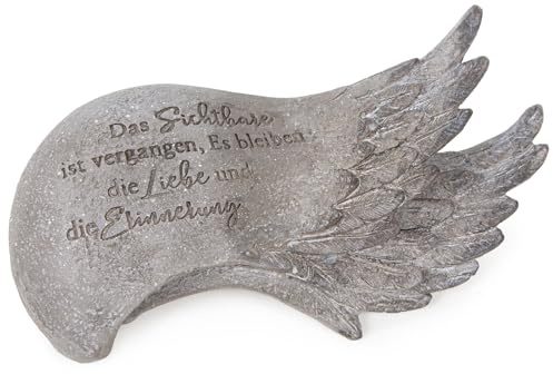 Décoration funéraire ailes d'ange avec inscription : décoration funéraire ange, pierre tombale résistante aux intempéries, décoration tombale, cimetière et tombe funéraire, figurine de pierre