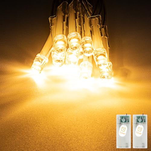 A.bigwhale LED Lichterkette Batterie 10 LED mit Timer, Warmweiß 2 Stück | Lichterketten Für Innen, Weihnachten, Schlafzimmer, Party, Hochzeit
