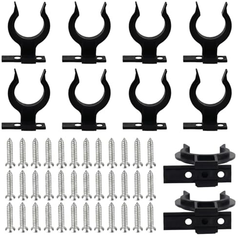 Alriedy 10 Stück Sockelleisten Clips, Küchensockel Befestigung mit 30 Schrauben, Schwarz Sockelleiste Küche Befestigungsclips, Sockelblende Küche, geeignet für 32-42mm Küchenfüße