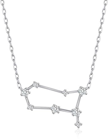 Philip Jones Géminis - Collar de constelación del signo zodiacal con cristales de Zircondia®, Adjustable, Cristal, Cristal de circonita