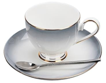 FAJNUZI2024 Tazze Tazze da caffè Set da tè for la casa Bone China Set da caffè di Lusso Leggero in Stile Nordico Regalo di inaugurazione della casa Tazzine caffè
