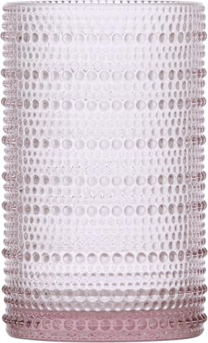 6 unidades Vaso LongDrink de Cristal Texturizado con Relieve de Puntos, 350 ml, color Rosa | Jupiter T100 Fortessa