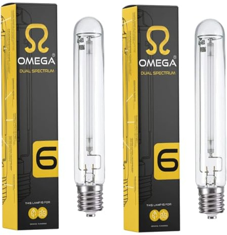 Omega Lighting 600W HPS Dual Spectrum Grow Light Bulb | E40 Fitting | Hydroponic Indoor Grow Lamp for Vegetative & Flowering Stage | High Pressure Sodium (2)