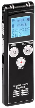 Enregistreur Vocal Numérique 8 + 32GB avec Micro et Haut - Parleur, Enregistrement 1536KBPS, Écran LED Multilingue - Stockage Étendu, Protection par Mot de Passe, Idéal Cours,