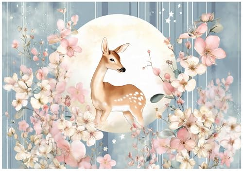 WallArena Vlies Fototapete, Rehe, 350x250cm | Fototapeten - Tapeten - für Wohnzimmer Schlafzimmer - Vliestapete Wandtapete Tapete 3D Effekt- inkl. Kleister