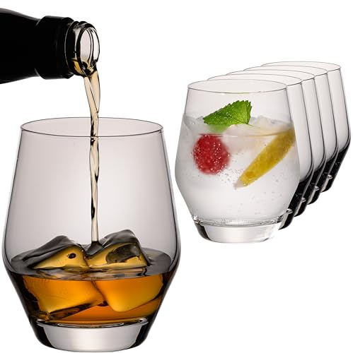 Imperial Lot de 6 verres à whisky en verre Crystalline série « Rome » 400 ml – Verres à whisky de forme conique passent au lave-vaisselle