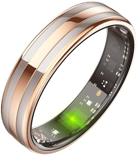 findtime Smart Ring Ultra Narrow Slim Fitness Rings Heart Rate Monitor Sleep Tracker Blood Oxygen Health Tracker Step Counter Calorie Pedometer Waterproof Intelligent Smart Rings for Women Ladies Men