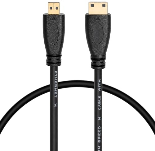 Cavo Micro HDMI a Mini HDMI da 1 m, trasmissione segnale audio-video 1080p. Cavo Micro HDMI con Ethernet, compatibile con le videocamere GoPro Hero 9/8/7/6/5 (grigio)