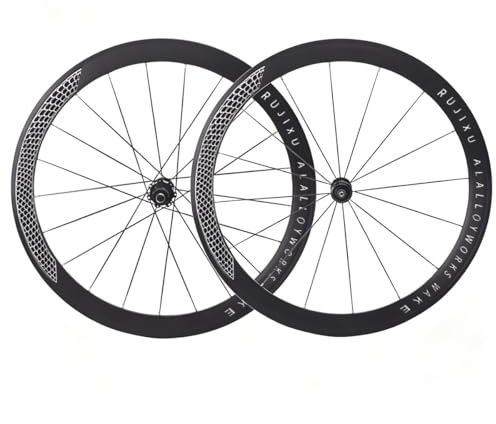 700C Road Bike Hjulset Snabbkoppling Framhjul Och Bakhjul 9 * 100/9 * 130mm HG Nav Aluminiumlegering Fälg Höjd 30/40/50mm C/V-bromsar Passar 7-12-växlade Kassettdrev(Black,40mm)