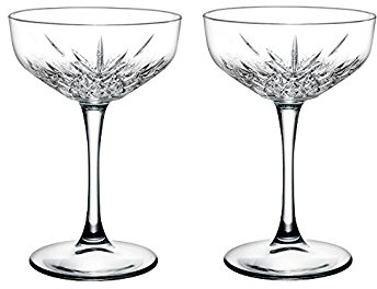 Pasabahce, 440236, coppa per spumante Timeless, design in cristallo, altezza ca. 15,7 cm, set da 2, vetro