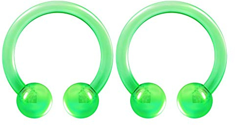 KJM Fashion Bioflex Ohrhänger Hufeisen transparent 1,2mm 16g 2 Stück