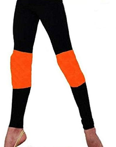 Pastorelli - Rodilleras negras para gimnasia rítmica (naranja fluo, L (para más de 15 años))