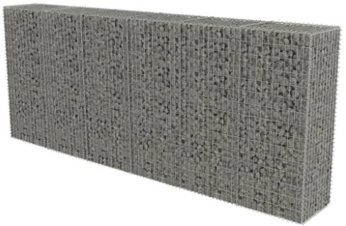 VidaXL Gabion Wall avec couvertures en acier galvanisé 300 x 50 x 150 cm
