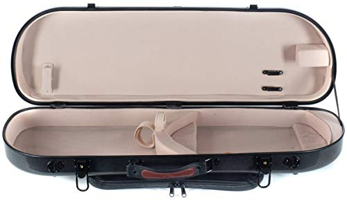 Geigenkoffer Glasfaser Street 4/4 point black - cream M-Case + Notentasche