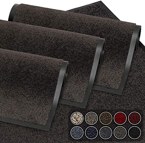 GadHome Fußmatte Braun 60x90 cm|Eingangstürmatte wasserdicht waschbar strapazierfähiger Schmutzfänger | Rutschfester Schmutzfängerfußmatte für Haustür, Flur, Eingang, Küche, Schlafzimmer