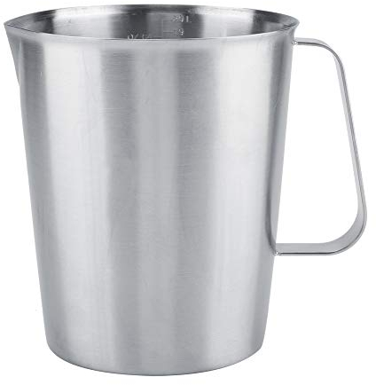 Grand pichet de moussage de lait en acier inoxydable de 2000 ml, tasse à mesurer de café au lait cruche de tasse de pichet à la vapeur pour l'art du café Latte