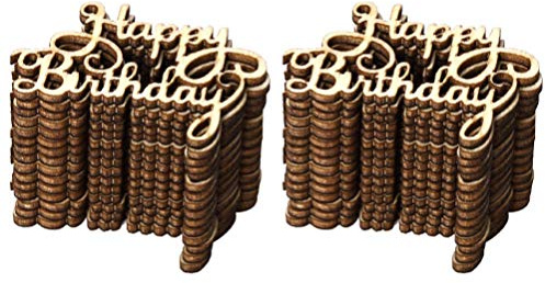 PRETYZOOM 30Pcs Glücklich Geburtstag Holz Ausschnitt Worten Holz Konfetti Holz Scheiben für Geburtstag Party Tisch Dekorationen