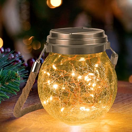 XRR 30 faroles solares colgantes LED para jardín, luces solares impermeables para camino, patio, césped, patio y decoración de jardín (blanco cálido)