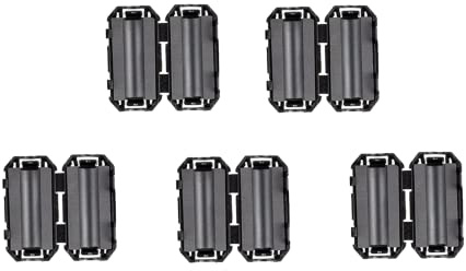 HUAREW 5 mm Ferritkerne,Ferrit-Ringkern,Ferritfilter,Ferrit Entstörfilter,Ferrit Ringkern Cable-Clip,Klappferrit Aufsteckbarer für Kabel RFI,EMI, Ferritring Ferritkerne,Schwarz(5 Stück)