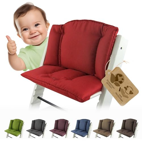 Ersatzbezug Sitzkissen kompatibel mit Stokke Tripp Trapp (meliert rot) | Bezug Kissen-Set Sitzverkleinerer, Mod. 1