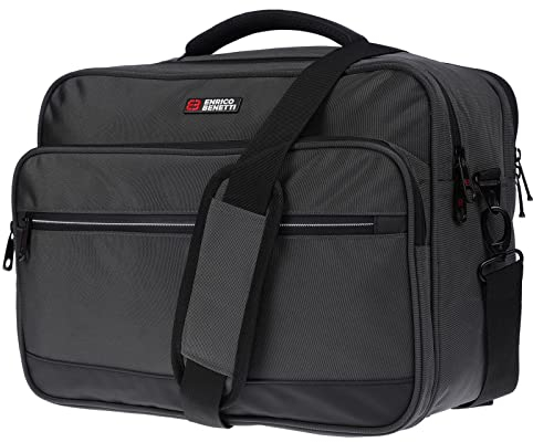 Christian Wippermann XXL Herren Umhängetasche Flugbegleiter Tasche Messenger Arbeitstasche 17 Zoll Laptoptasche Grau