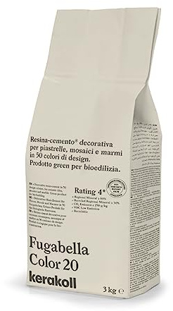 Fugabella Color Grout 3kg (20) - Polymer-based Paste Grout for Porcelain, Ceramic Tiles, Mosaic and Natural Stone - 50-colour Design Range