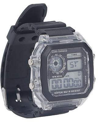 Keenso Reloj Deportivo para Hombre, Reloj Despertador Resistente Al Agua WR50M, Batería de 68 MAh, Reloj Electrónico de Segunda Sincronización, 12 24 Horas para Uso Diario en el Trabajo