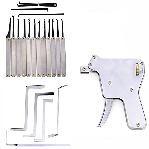 Kit d'outils de crochetage de serrurier, kit de retrait de clé cassée et pistolet de crochetage, clé de tension, ensemble d'outils pour la maison (D Kit)