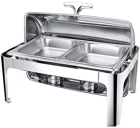 EXBERT Servidor de Buffet eléctrico Chafing Dish Calentador de Alimentos eléctrico Chafer Chafing Dish Servidores y Calentadores de Buffet rectangulares comerciales: Mantenga los Alimentos Frescos