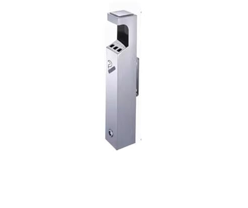 Outdoor-Mülleimer Wandaschenbecher, Raucherbereich, Zigarettenkippensäule, Zigarettenkippensammler, Wandmontierte Aschesäulen aus Edelstahl for den Außenbereich Abfallbehälter für den Außenbereich (C
