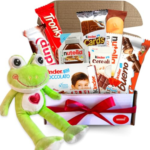 NARAMAKI® Box Kinder - Idea Regalo Pasqua 2025-400Gr Cioccolato Kinder + Tartaruga (KINDER)