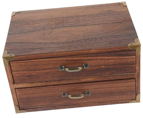 Garneck Kasten Schubladenschrank Desktop-schrank-organizer Dekorative Schachtel Schubladenbox Für Den Schreibtisch Schmuckschatulle Holz Multifunktion Büro Schmuckkästchen