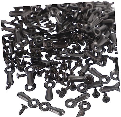 BESTonZON 160pcs Turn Buttons for Crafts Black Picture Frame Backing Clips Screws for Hanging Photos and Artwork Compact and Lightweight Design for Easy Use