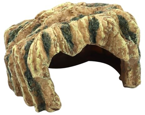 NUZAMAS Fischversteck für Schildkröten, Fischversteck, Höhle, Aquarium-Dekoration, Terrarium, Steinversteck, natürlicher Lebensraum, Ornament für Schildkröten, Geckos, Spinnen, Frösche, Eidechsen